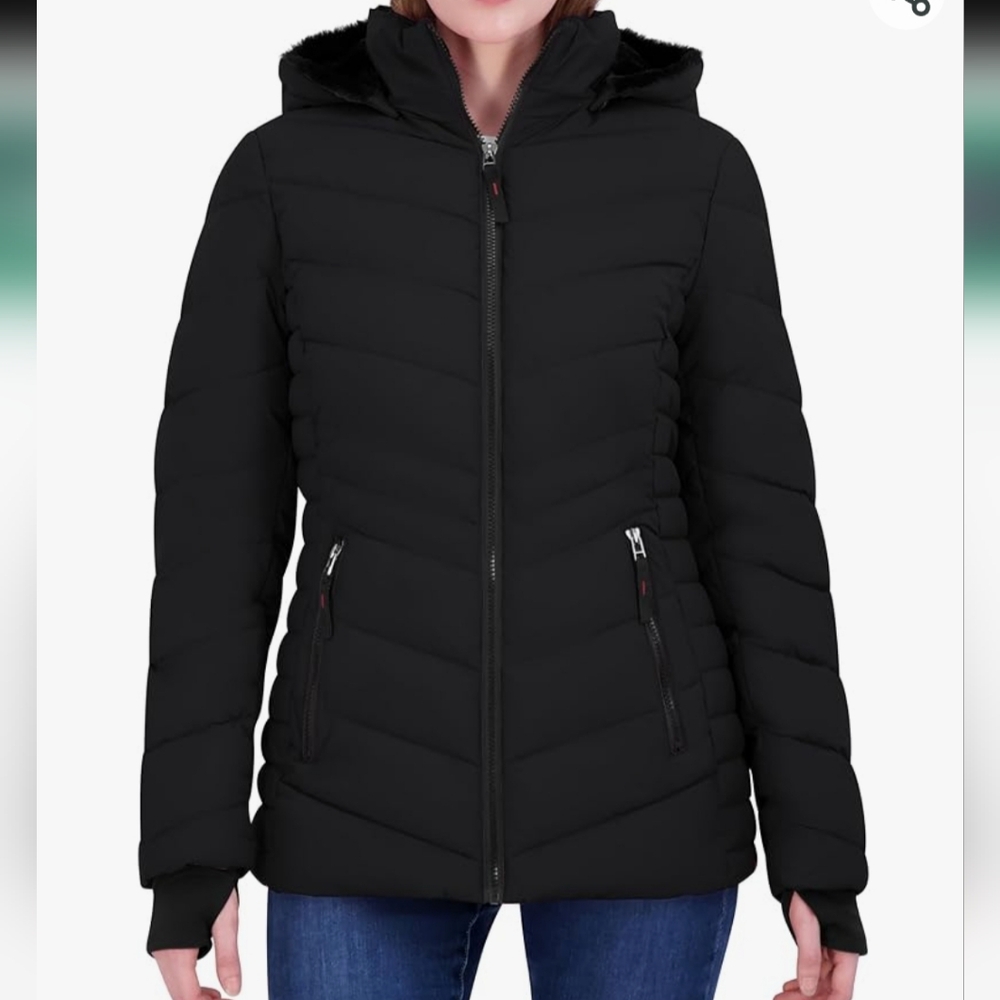 NWT HFX Outdoors Women's Stretch Shell Water Resistant Jacket Size L Black Color